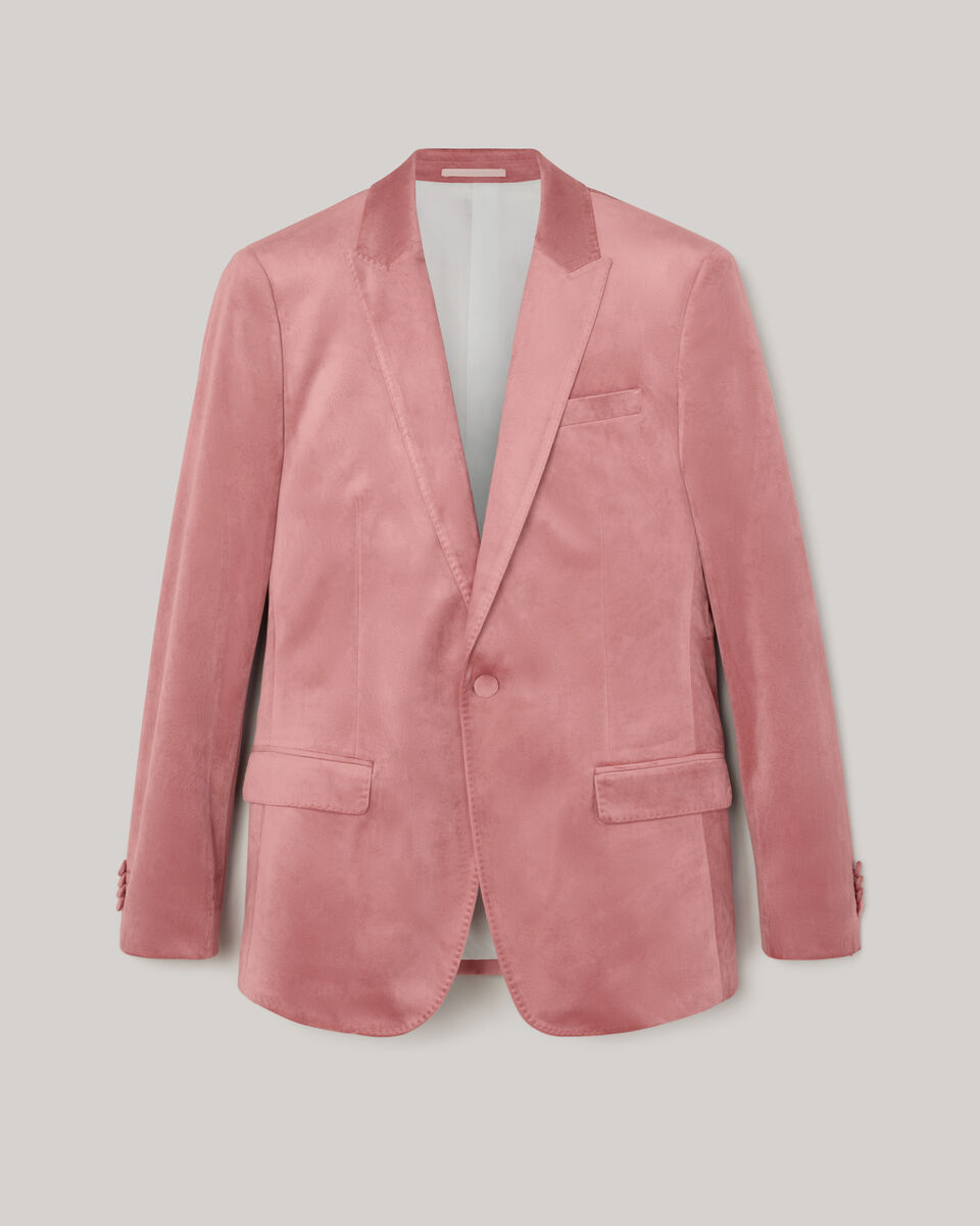 Velvet Tailored Jacket, Rose, hi-res